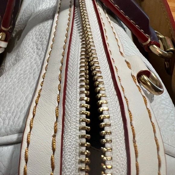 Coach Rogue Satchel in Chalk White pebbled leather old brass hardware. - Picture 13 of 16